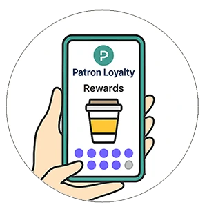 Customers earn stamps or points and track progress in real time