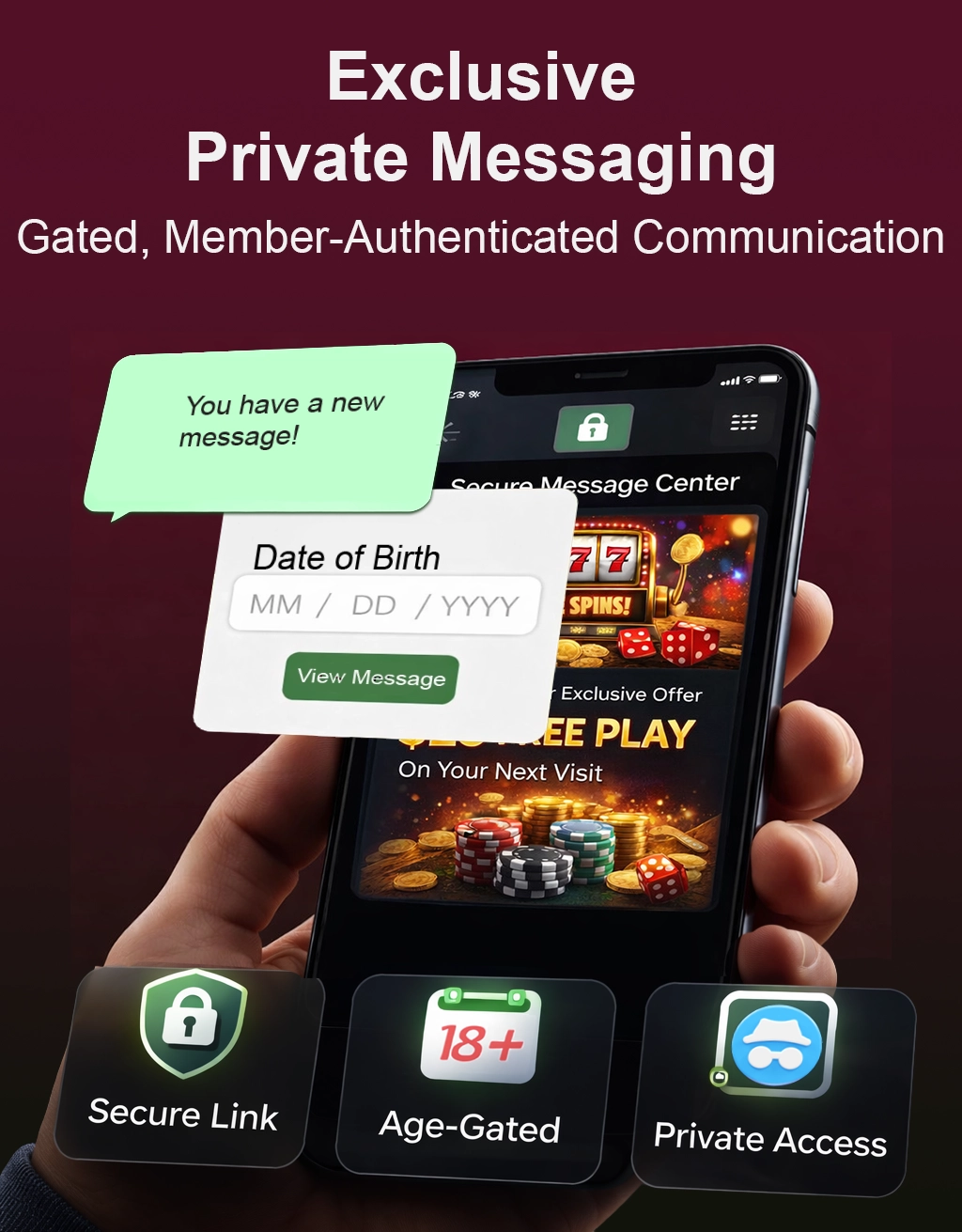Exclusive Private Messaging for casino and gaming SMS marketing compliance
