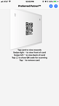 Swipe to flip cards over View Electronic Loyalty Cards